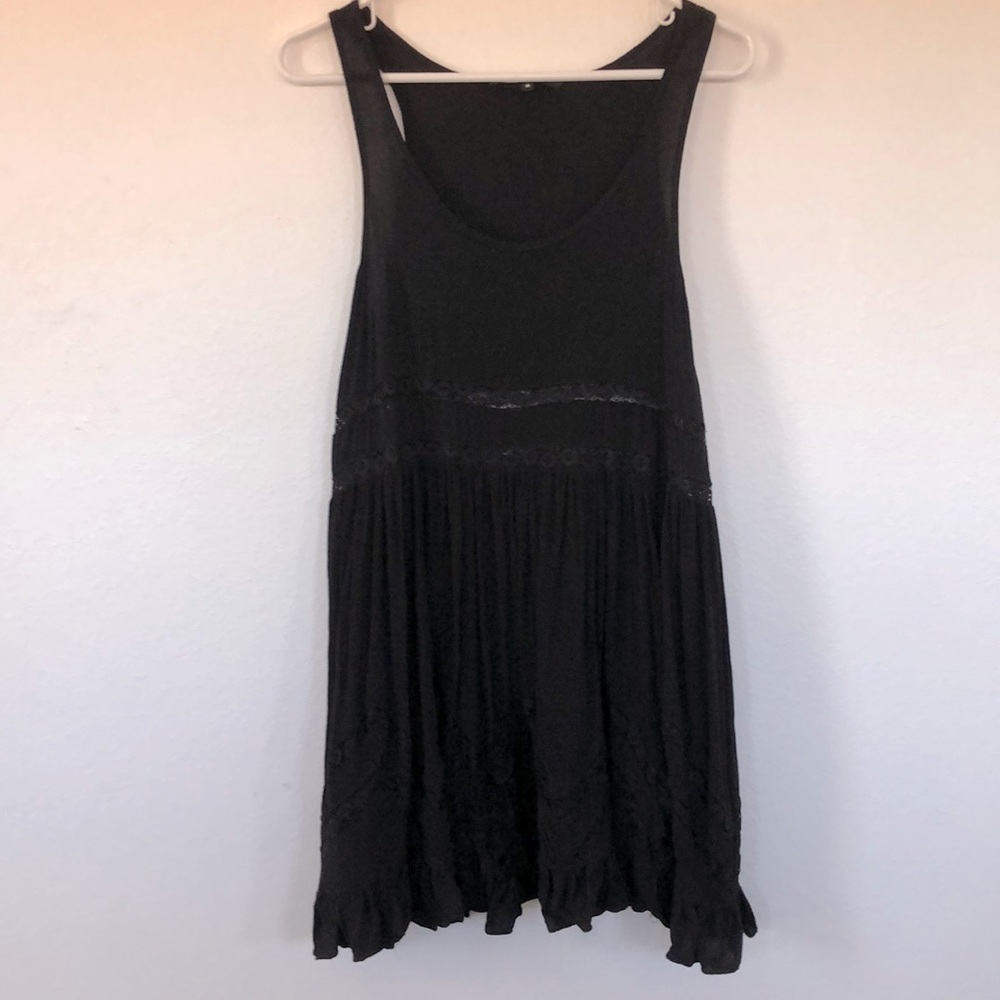 Black Lace Ruffle Sun Dress